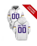 Men's Minnesota Vikings Active Player Custom 2021 White Pullover Hoodie