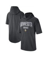 Men's Minnesota Vikings Heathered Charcoal Sideline Training Hoodie Performance T-Shirt