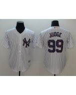 Men's MLB New York Yankees #99 Aaron Judge White 2018 Stars & Stripes Cool Base Stitched Jersey