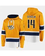 Men's Nashville Predators #14 Mattias Ekholm Gold Ageless Must-Have Lace-Up Pullover Hoodie