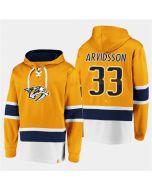 Men's Nashville Predators #33 David Rittich Gold Ageless Must-Have Lace-Up Pullover Hoodie