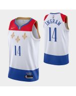 Men's New Orleans Pelicans #14 Brandon Ingram 2020 White City Edition Stitched Jersey