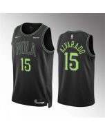 Men's New Orleans Pelicans #15 Jose Alvarado Black City Edition Stitched Basketball Jersey