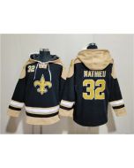 Men's New Orleans Saints #32 Tyrann Mathieu Black Ageless Must-Have Lace-Up Pullover Hoodie