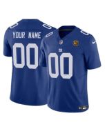 Men's New York Giants Active Player Custom Blue 2023 F.U.S.E. With John Madden Patch Vapor Limited Stitched Football Jersey