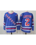 Men's New York Rangers #2 Brian Leetch Royal Throwback CCM Stitched NHL Jersey