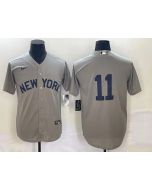 Men's New York Yankees #11 Anthony Volpe Gray Cool Base Stitched Baseball Jersey (Gray)