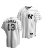 Men's New York Yankees #13 Jazz Chisholm Jr. White Cool Base Stitched Baseball Jersey