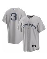 Men's New York Yankees #3 Babe Ruth 2021 Grey Field of Dreams Cool Base Stitched Baseball Jersey