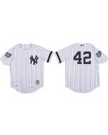 Men's New York Yankees #42 Mariano Rivera White 2000 Stitched Baseball Jersey