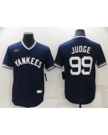 Men's New York Yankees #99 Aaron Judge Navy Stitched Baseball Jersey (Navy)