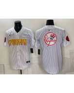Men's New York Yankees X Spider-Man Team Big Logo White Limited Stitched Baseball Jersey (Style 8)