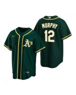 Men's Oakland Athletics #12 Sean Murphy Green Cool Base Stitched Jersey