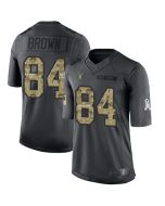 Men's Oakland Raiders #84 Antonio Brown Black Salute To Service Stitched NFL Jersey