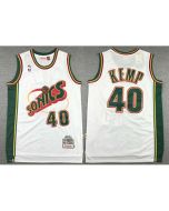 Men's Oklahoma City Thunder #40 Shawn Kemp White SuperSonics Stitched NBA Jersey