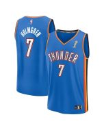 Men's Oklahoma City Thunder #7 Chet Holmgren Blue 2025 NBA Finals Champions Fast Break Replica Player Icon Edition Jersey (Blue)