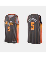 Men's Orlando Magic #5 Paolo Banchero 2021/22 City Edition Black 75th Anniversary Stitched Basketball Jersey