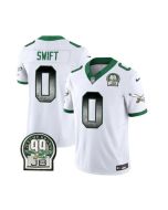 Men's Philadelphia Eagles #0 D'Andre Swift White 2023 F.U.S.E. Throwback Vapor Untouchable Limited Stitched Football Jersey