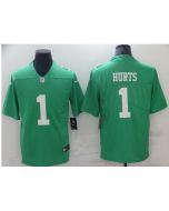 Men's Philadelphia Eagles #1 Jalen Hurts Green Color Rush Stitched Football Jersey