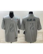 Men's Philadelphia Eagles #2 Darius Slay JR Gray Super Bowl LVII Patch Atmosphere Fashion Stitched Jersey