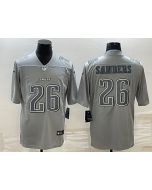 Men's Philadelphia Eagles #26 Miles Sanders Gray Atmosphere Fashion Stitched Jersey