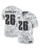 Men's Philadelphia Eagles #26 Saquon Barkley 2024 F.U.S.E Arctic Camo Salute to Service Limited Stitched Football Jersey