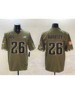 Men's Philadelphia Eagles #26 Saquon Barkley Camo Salute To Service Limited Stitched Jersey (Camo)