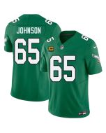 Men's Philadelphia Eagles #65 Lane Johnson Kelly Green 2026 4-Star C Patch Throwback Vapor F.U.S.E. Untouchable Limited Jersey