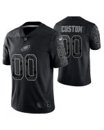 Men's Philadelphia Eagles Active Player Custom Black Reflective Limited Stitched Jersey