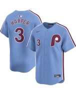 Men's Philadelphia Phillies #3 Bryce Harper Blue Cool Base Stitched Jersey