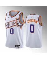 Men's Phoenix Suns #0 Jordan Goodwin White Association Edition Stitched Basketball Jersey