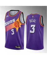 Men's Phoenix Suns #3 Bradley Beal Purple Classic Edition Stitched Basketball Jersey