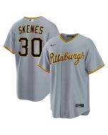 Men's Pittsburgh Pirates #30 Paul Skenes Gray Road Replica Jersey