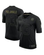 Men's Pittsburgh Steelers #43 Troy Polamalu Black 2020 Salute To Service Limited Stitched Jersey