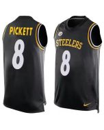 Men's Pittsburgh Steelers #8 Kenny Pickett Black Tank top Stitched Jersey