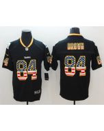 Men's Pittsburgh Steelers #84 Antonio Brown Black 2018 USA Flag Color Rush Limited Fashion NFL Stitched Jersey