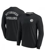 Men's Pittsburgh Steelers Black Signature Unisex Super Soft Long Sleeve T-Shirt