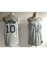 Men's San Antonio Spurs #10 DeMar DeRozan Gray NBA Swingman Stitched Jersey