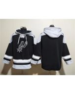 Men's San Antonio Spurs Blank Black Ageless Must-Have Lace-Up Pullover Hoodie