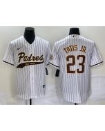 Men's San Diego Padres #23 Fernando Tatis Jr. White Cool Base Stitched Baseball Jersey