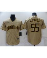 Men's San Diego Padres #55 Sean Manaea Tan Brown Cool Base Stitched Jersey