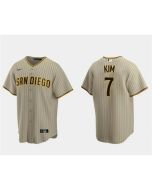 Men's San Diego Padres #7 Ha-Seong Kim Tan Cool Base Stitched Jersey