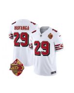 Men's San Francisco 49ers #29 Talanoa Hufanga White 2023 F.U.S.E. 50th Patch Throwback Stitched Football Jersey