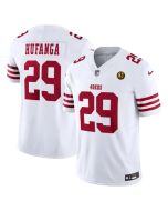 Men's San Francisco 49ers #29 Talanoa Hufanga White 2023 F.U.S.E. With John Madden Patch Vapor Limited Stitched Football Jersey