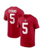 Men's San Francisco 49ers #5 Mike Evans Scarlet Name & Number T-Shirt (Scarlet)