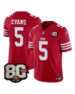 Men's San Francisco 49ers #5 Mike Evans Red 80 Anniversary Vapor F.U.S.E. Limited Jersey