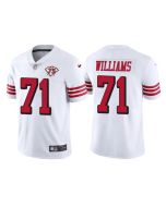 Men's San Francisco 49ers #71 Trent Williams White 75th Anniversary Vapor Untouchable Limited Stitched Jersey