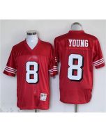 Men's San Francisco 49ers #8 Steve Young Red Stitched Football Jersey