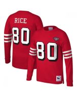 Men's San Francisco 49ers #80 Jerry Rice Red Long Sleeve Jersey