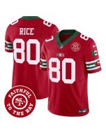 Men's San Francisco 49ers #80 Jerry Rice Red Mexico Faithful To The Bay Patch Vapor F.U.S.E. Limited Jersey (Red)